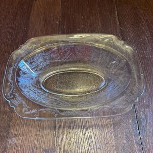 Antique Federal Glass Co. Clear Pressed 1930s‎ Depression Glass Serving Bowl